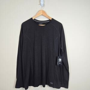 Outdoor Research Women Size XL Alpine Onset Crew Long Sleeve Black Wool Blend